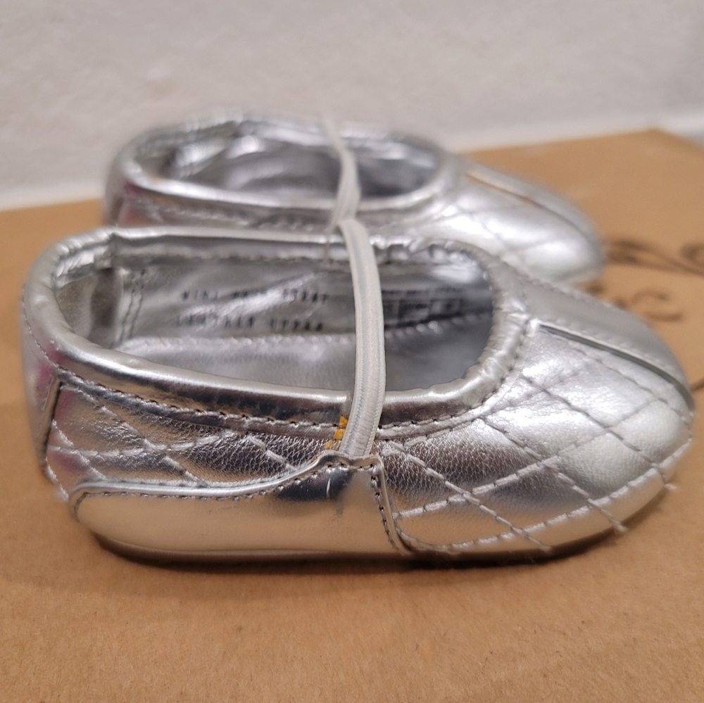 Cole Haan New Baby Girls ballet flat silver dress shoes